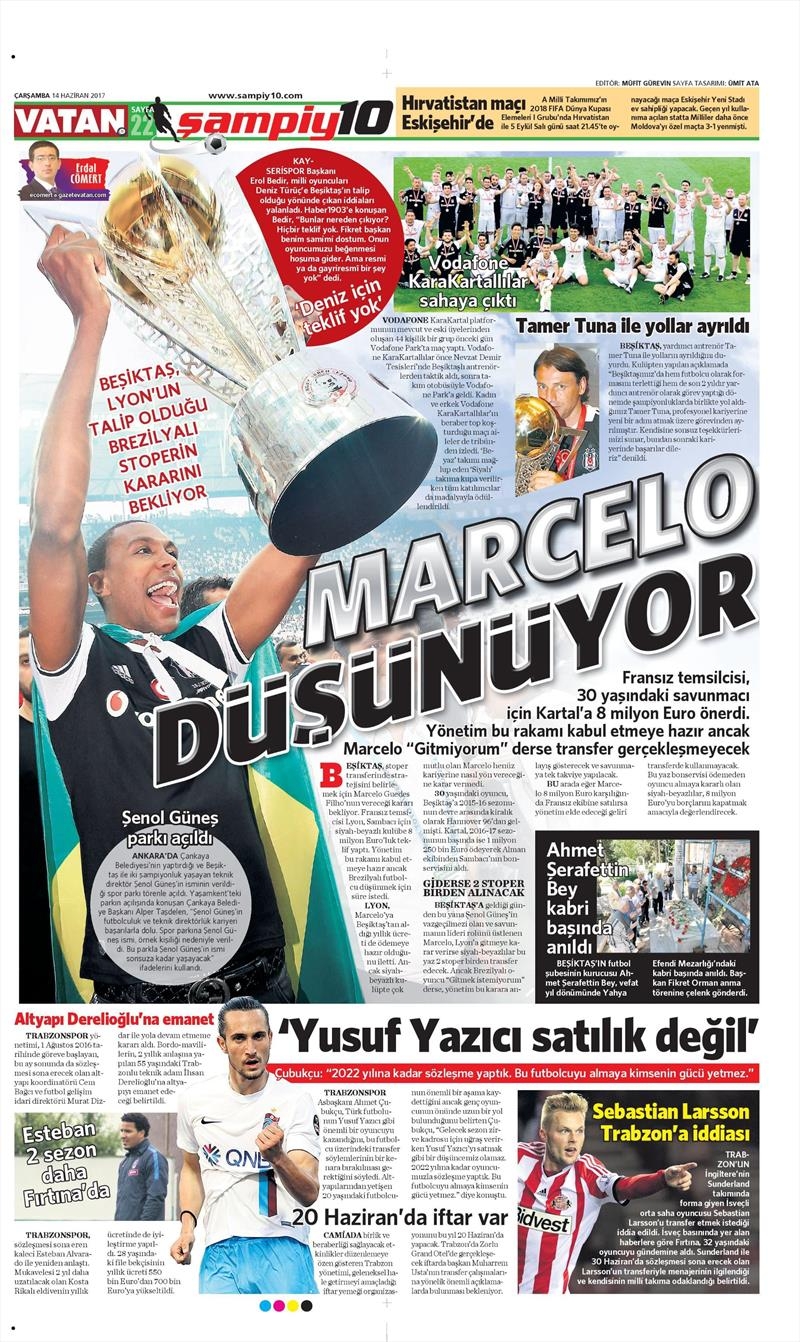 14 Haziran 2017 | İşte gazetelerin Beşiktaş manşetleri - Görsel 11