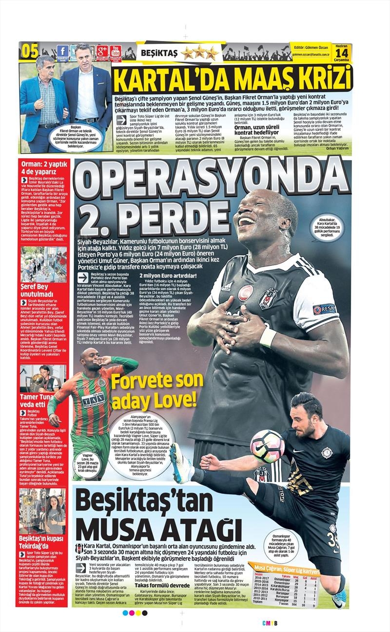 14 Haziran 2017 | İşte gazetelerin Beşiktaş manşetleri - Görsel 4