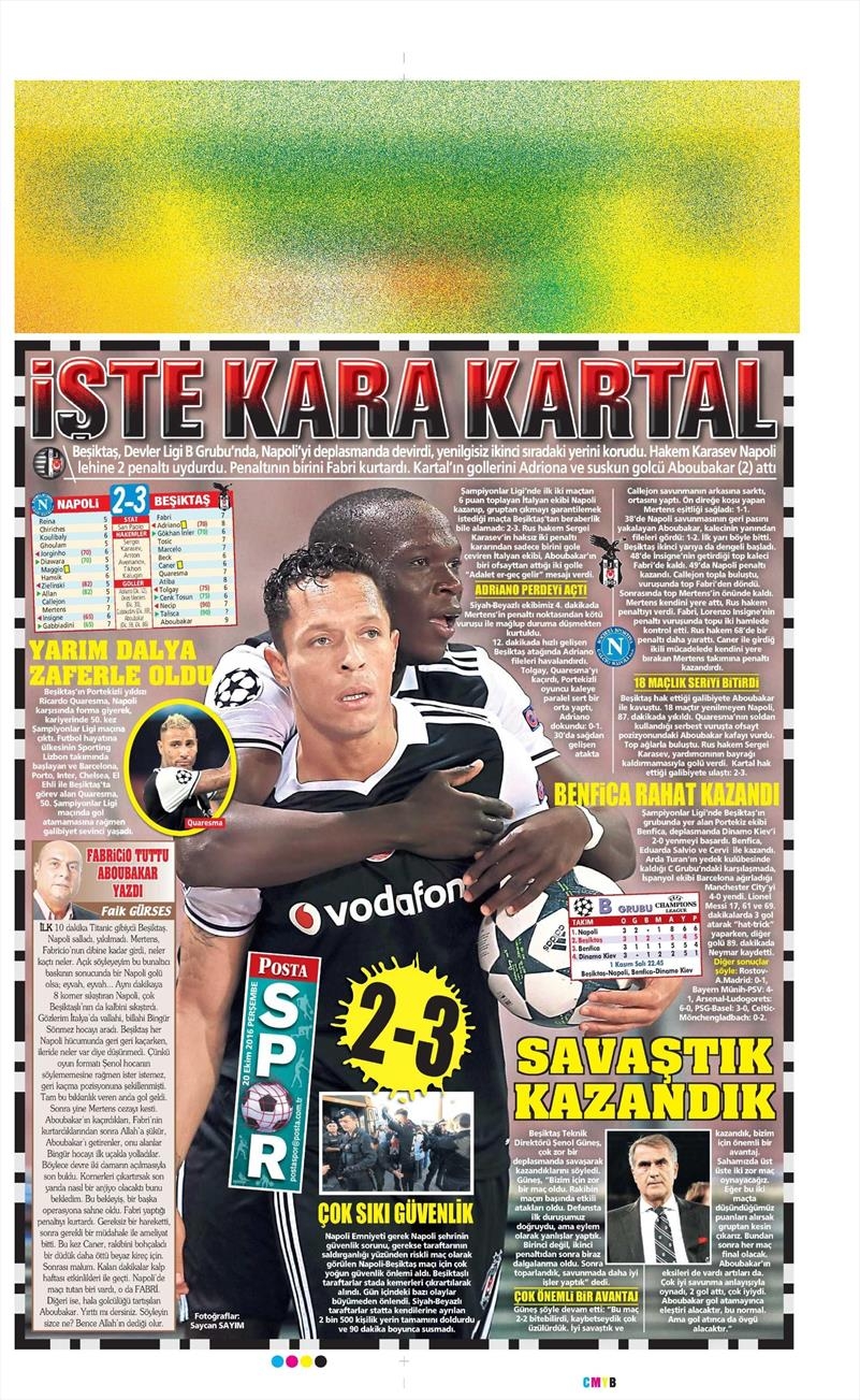 20 Ekim 016 | Gazetelerin Beşiktaş Sayfaları - Görsel 20