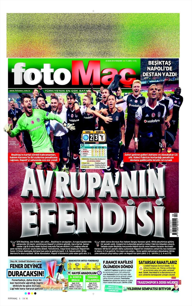 20 Ekim 016 | Gazetelerin Beşiktaş Sayfaları - Görsel 9