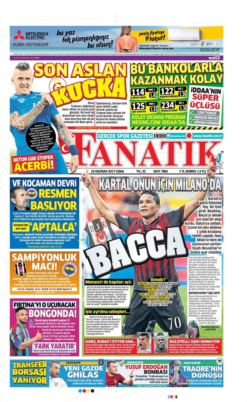 16 Haziran 2017 | İşte gazetelerin Beşiktaş manşetleri - Görsel 1