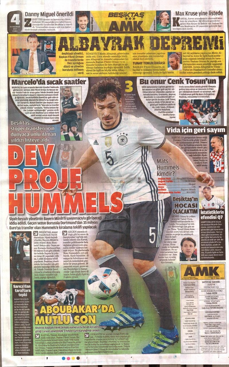 16 Haziran 2017 | İşte gazetelerin Beşiktaş manşetleri - Görsel 2