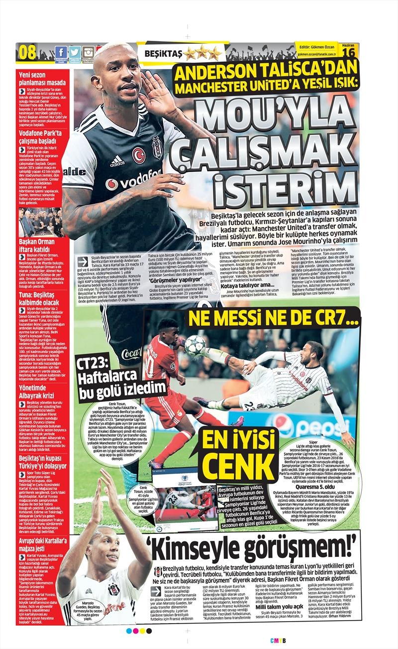 16 Haziran 2017 | İşte gazetelerin Beşiktaş manşetleri - Görsel 3