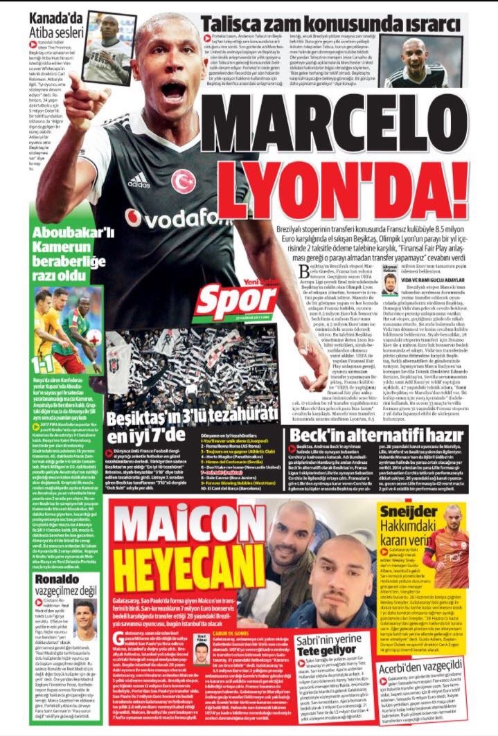 23 Haziran 2017 | Gazetelerin Beşiktaş Manşetleri - Görsel 9