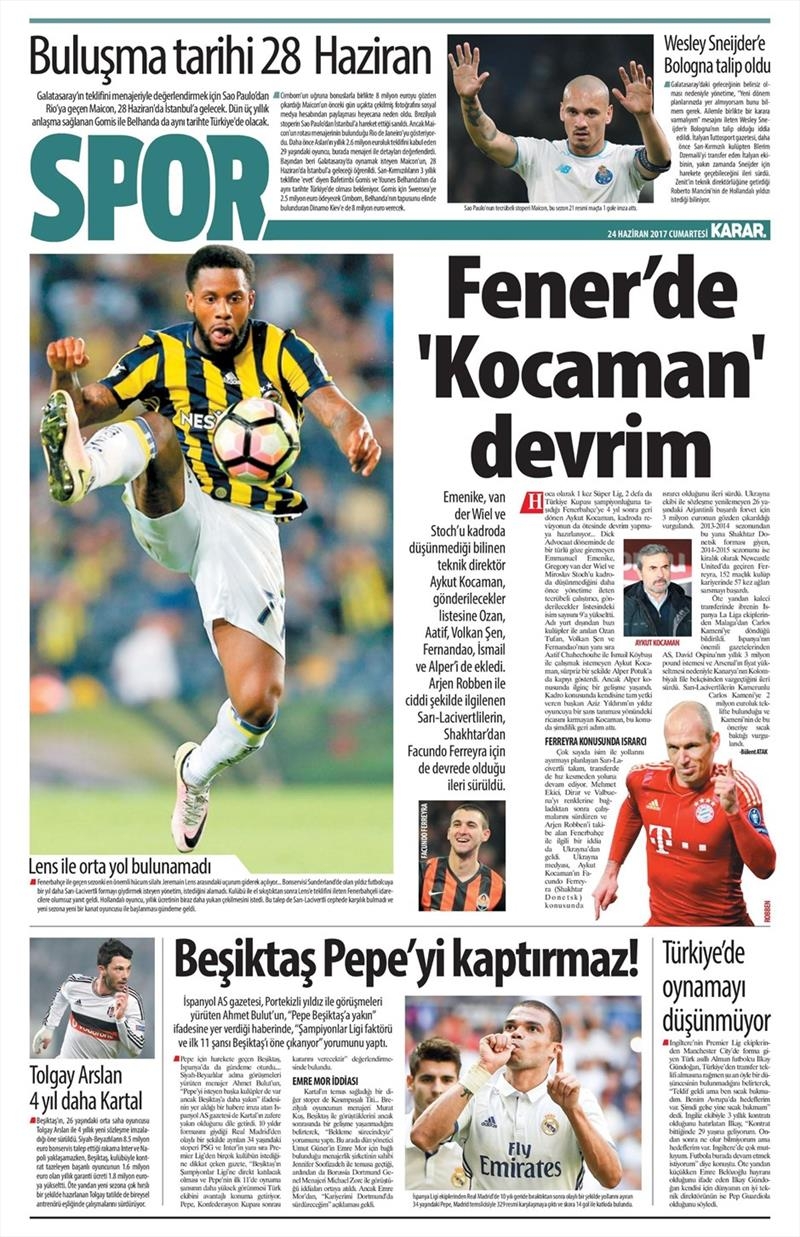 24 Haziran 2017 | Gazetelerin Beşiktaş Manşetleri - Görsel 3