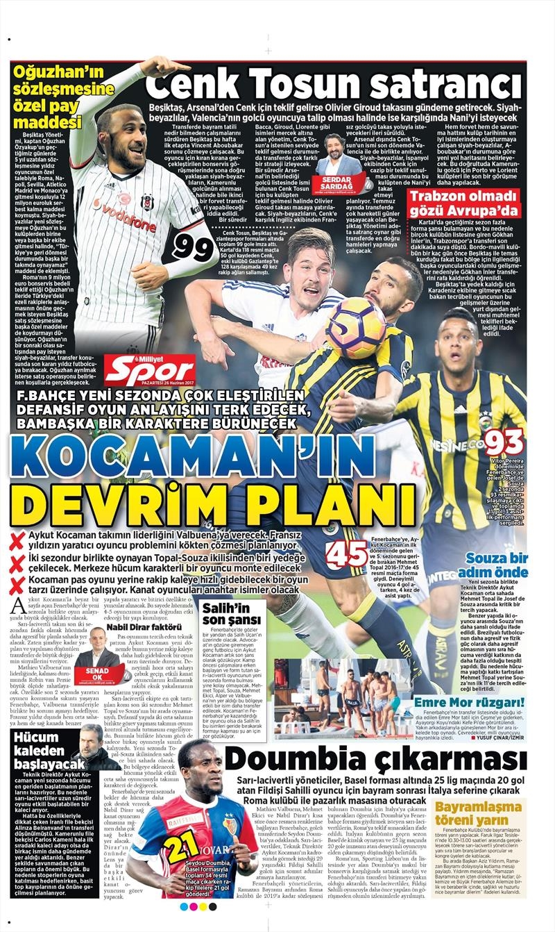 26 Haziran 2017 | İşte gazetelerin Beşiktaş manşetleri - Görsel 3