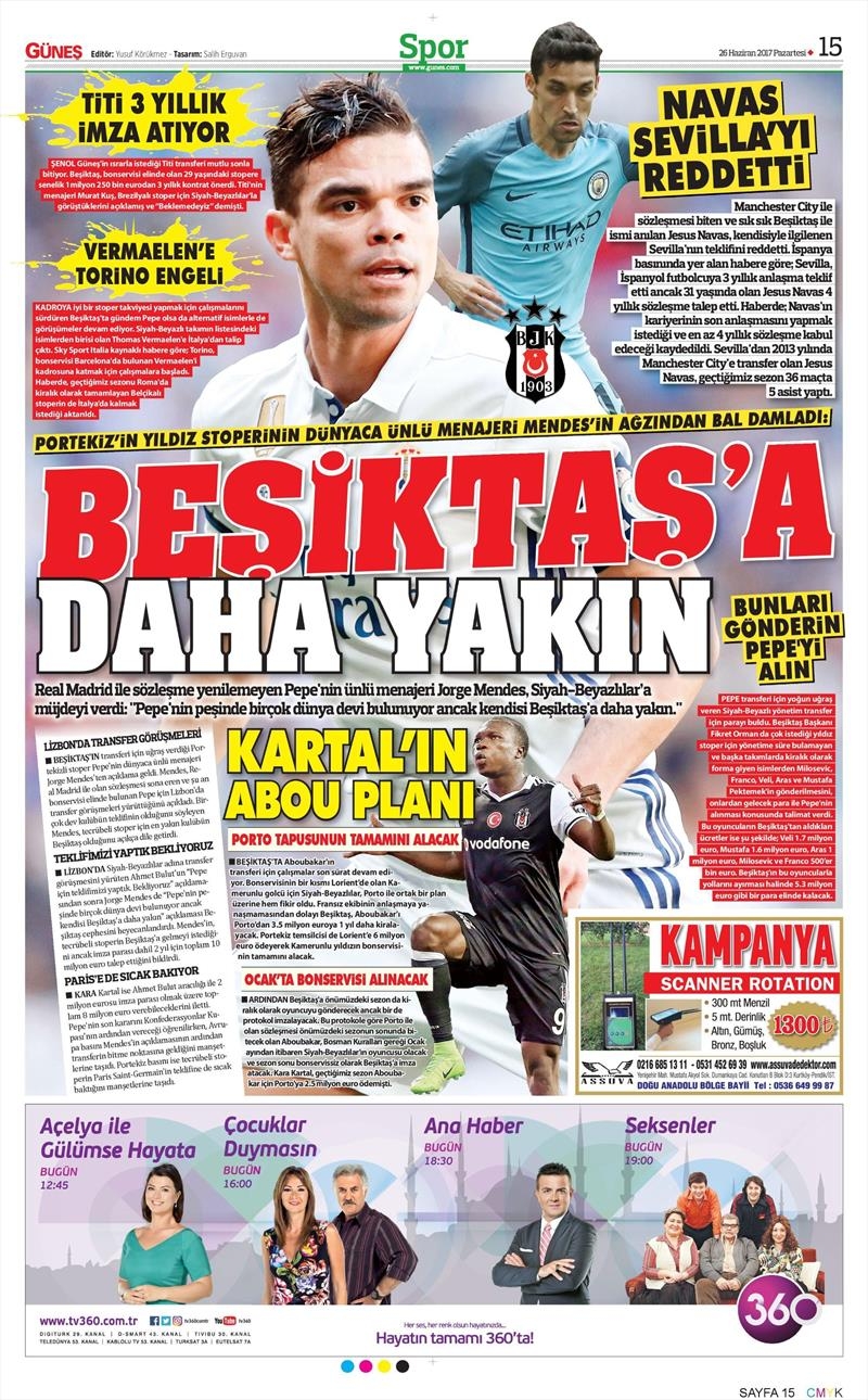 26 Haziran 2017 | İşte gazetelerin Beşiktaş manşetleri - Görsel 4