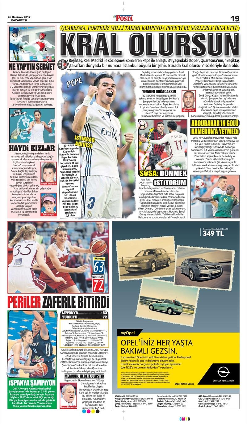 26 Haziran 2017 | İşte gazetelerin Beşiktaş manşetleri - Görsel 8