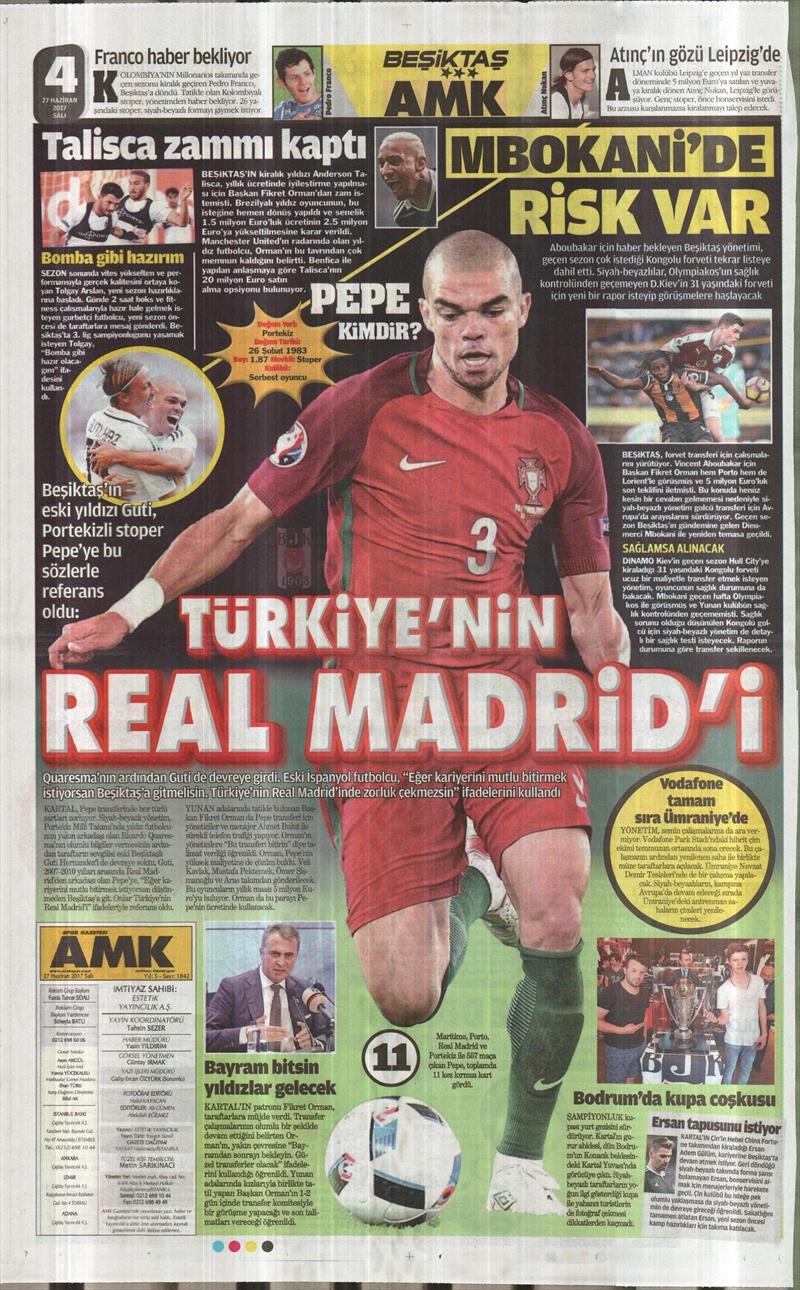 27 Haziran 2017 | İşte gazetelerin Beşiktaş manşetleri - Görsel 2