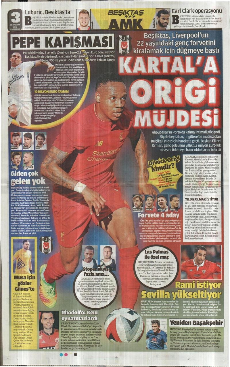 28 Haziran 2017 | İşte gazetelerin Beşiktaş manşetleri - Görsel 1