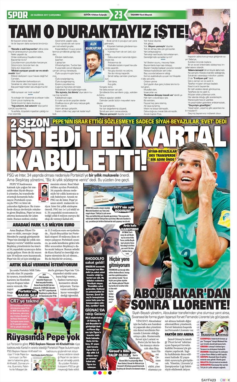 28 Haziran 2017 | İşte gazetelerin Beşiktaş manşetleri - Görsel 3