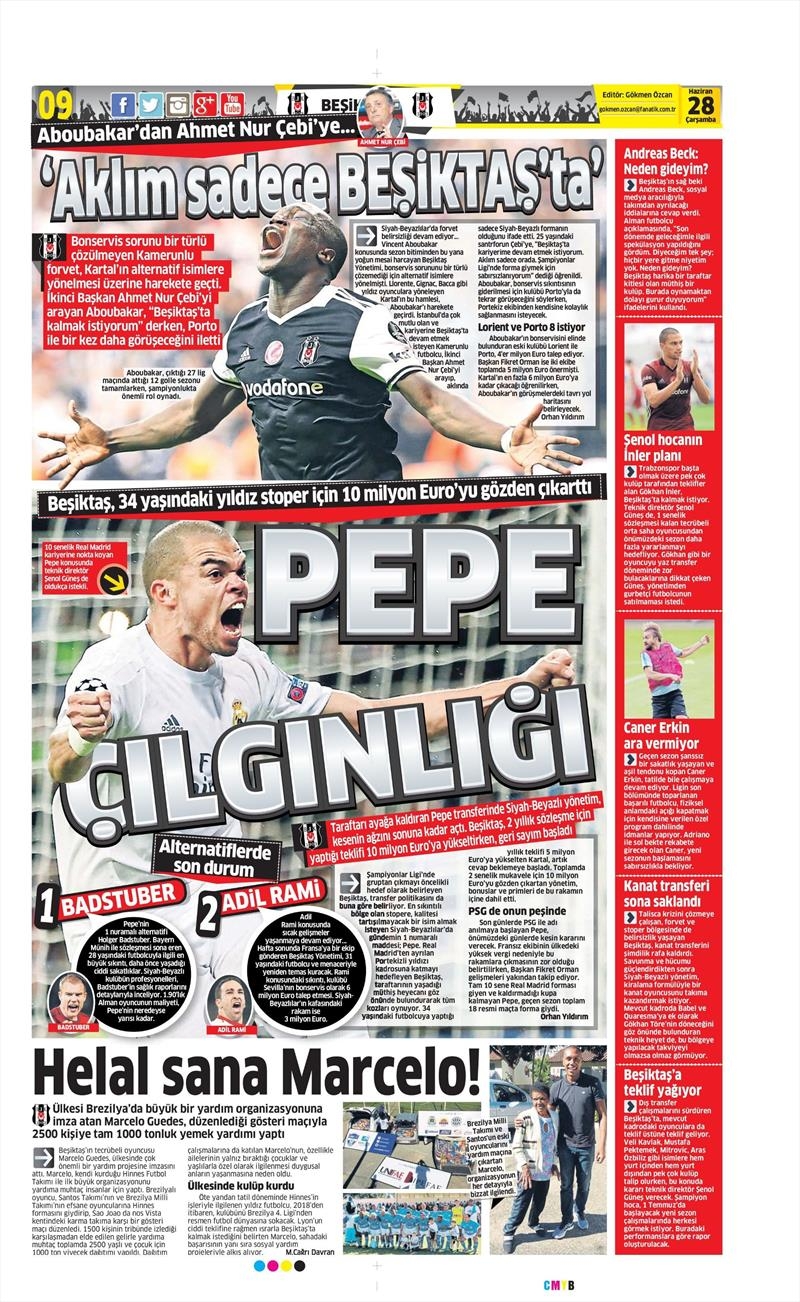 28 Haziran 2017 | İşte gazetelerin Beşiktaş manşetleri - Görsel 4