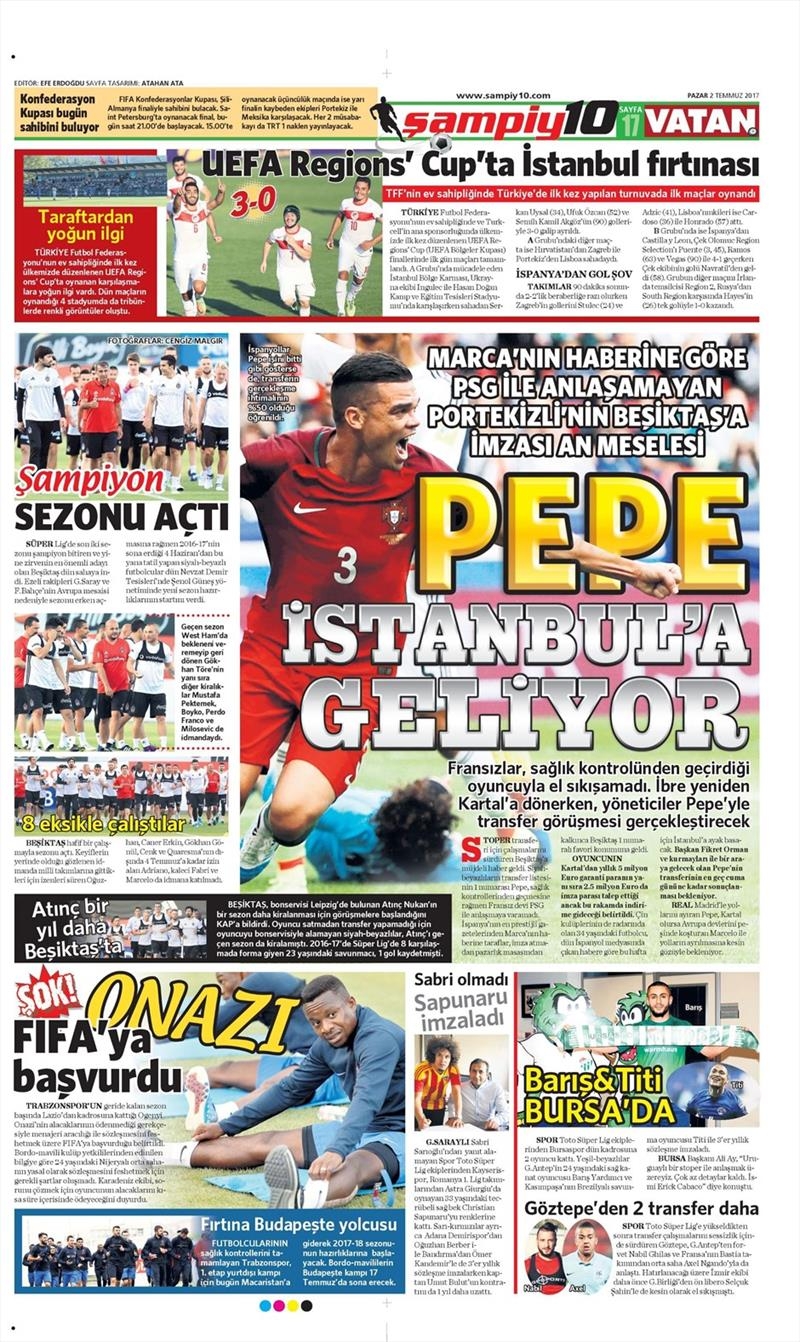 2 Temmuz 2017 | İşte gazetelerin Beşiktaş manşetleri - Görsel 3