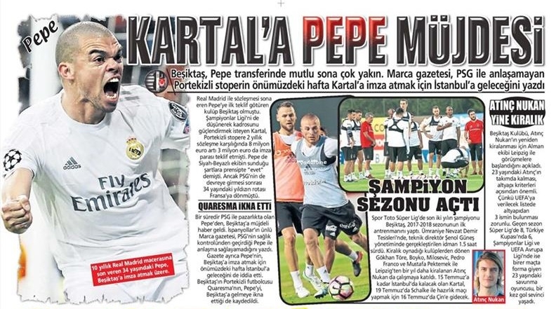 2 Temmuz 2017 | İşte gazetelerin Beşiktaş manşetleri - Görsel 4