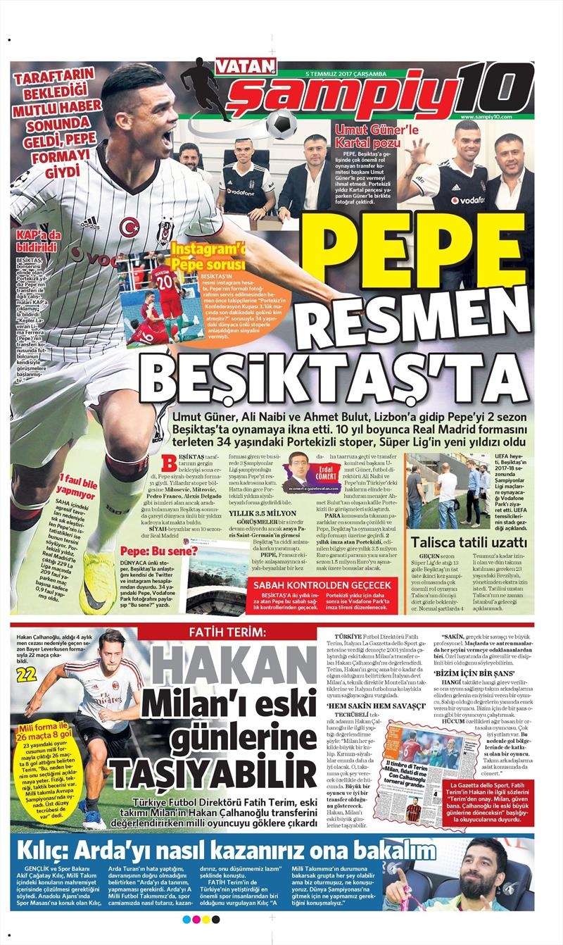 05 Temmuz 2017 | Gazetelerin Beşiktaş Manşetleri - Görsel 12