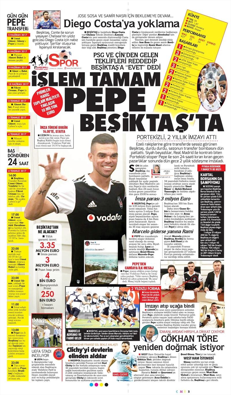 05 Temmuz 2017 | Gazetelerin Beşiktaş Manşetleri - Görsel 8