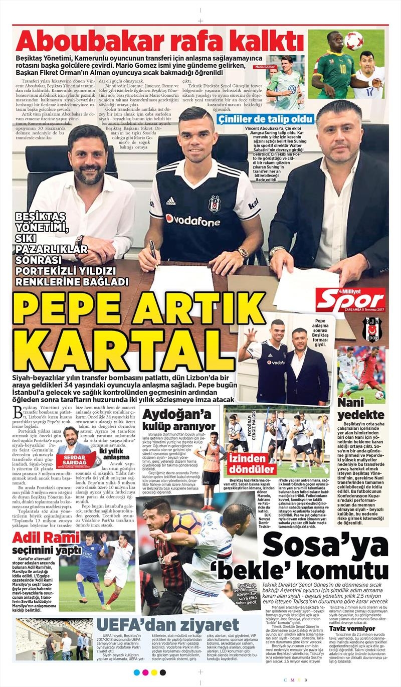 05 Temmuz 2017 | Gazetelerin Beşiktaş Manşetleri - Görsel 9