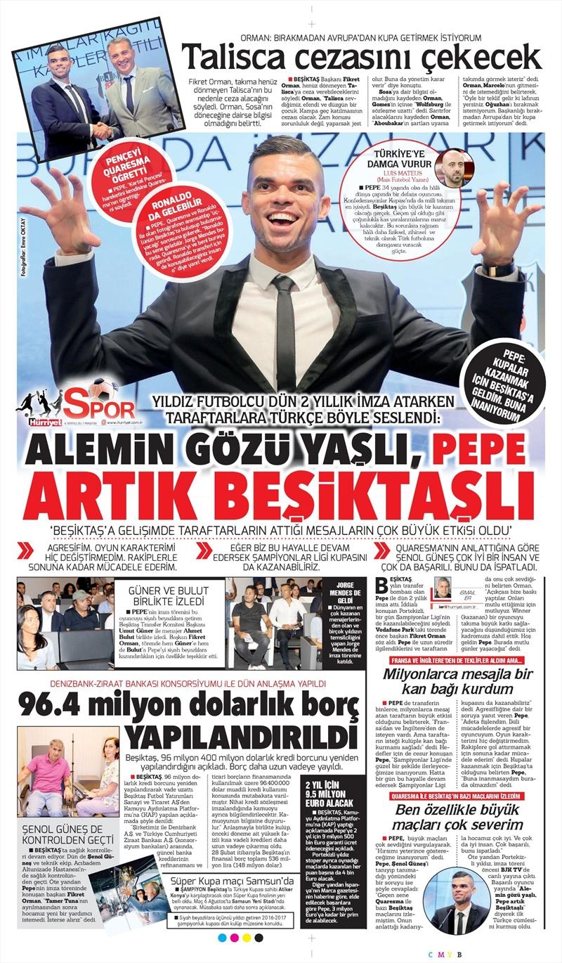 06 Temmuz 2017 | Gazetelerin Beşiktaş Manşetleri - Görsel 10