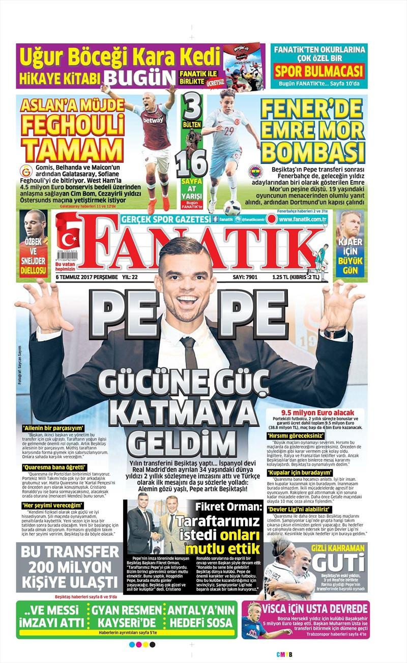 06 Temmuz 2017 | Gazetelerin Beşiktaş Manşetleri - Görsel 12
