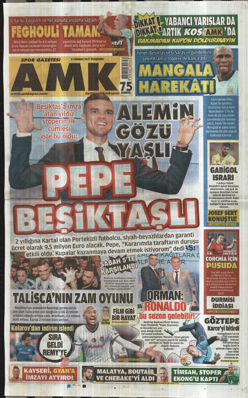 06 Temmuz 2017 | Gazetelerin Beşiktaş Manşetleri - Görsel 4