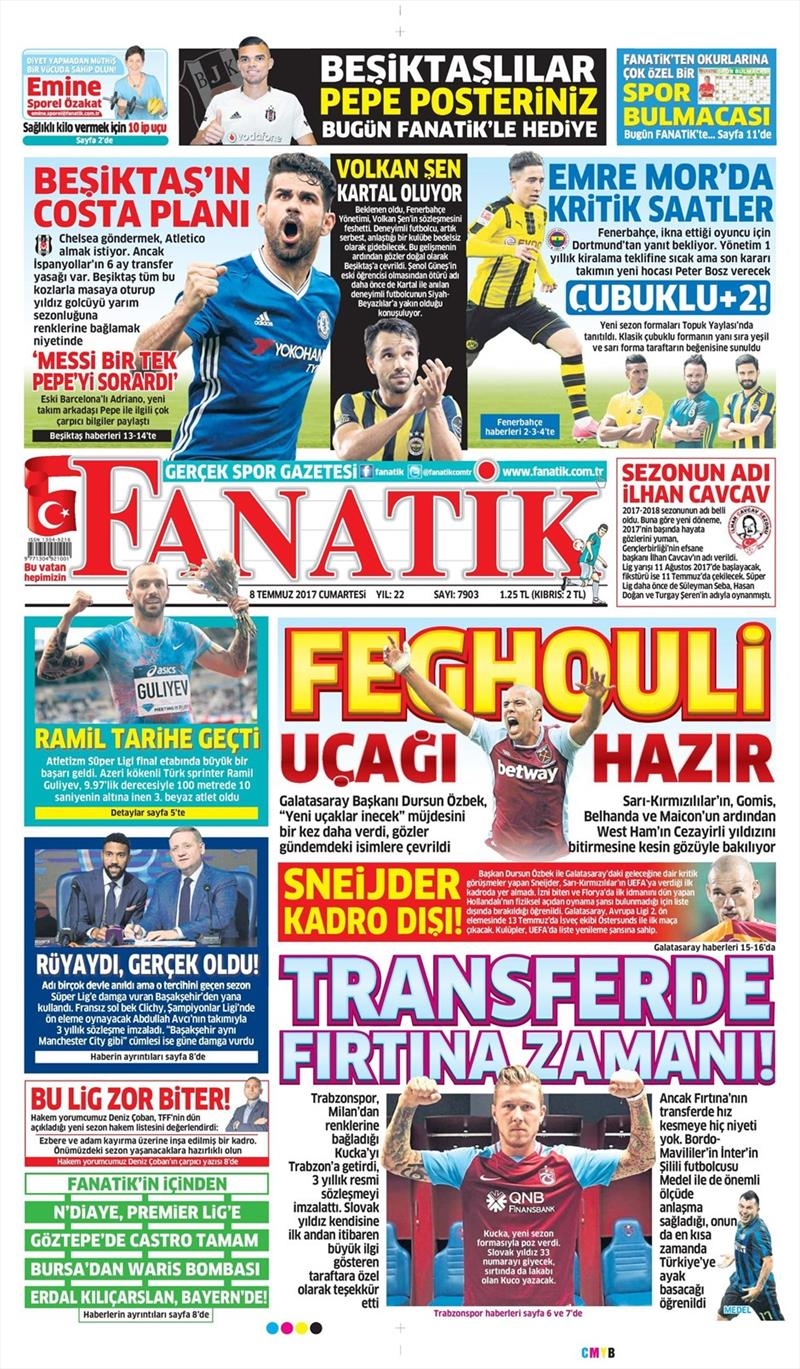 08 Temmuz 2017 | Gazetelerin Beşiktaş Manşetleri - Görsel 5