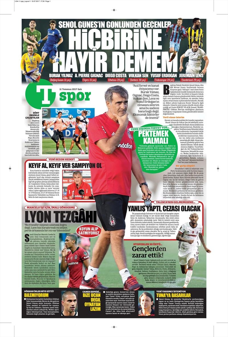 11 Temmuz 2017 | İşte gazetelerin Beşiktaş manşetleri - Görsel 15