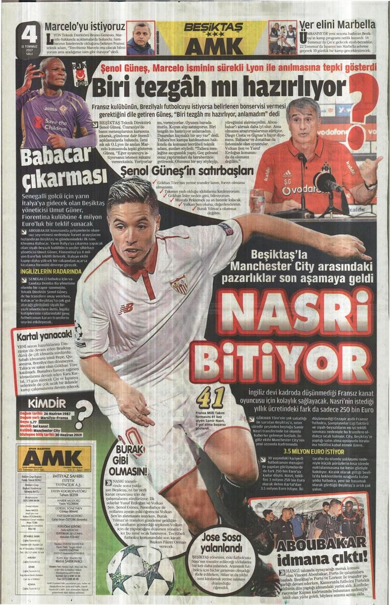 11 Temmuz 2017 | İşte gazetelerin Beşiktaş manşetleri - Görsel 3