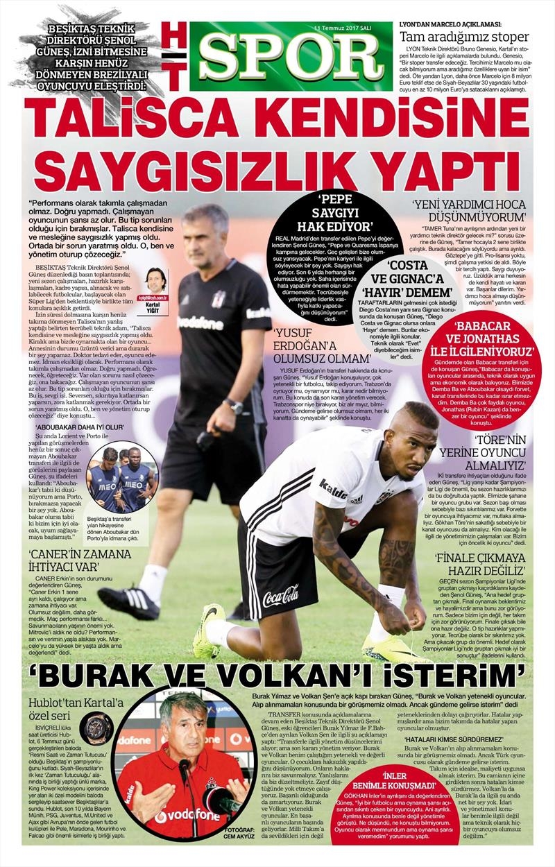 11 Temmuz 2017 | İşte gazetelerin Beşiktaş manşetleri - Görsel 7