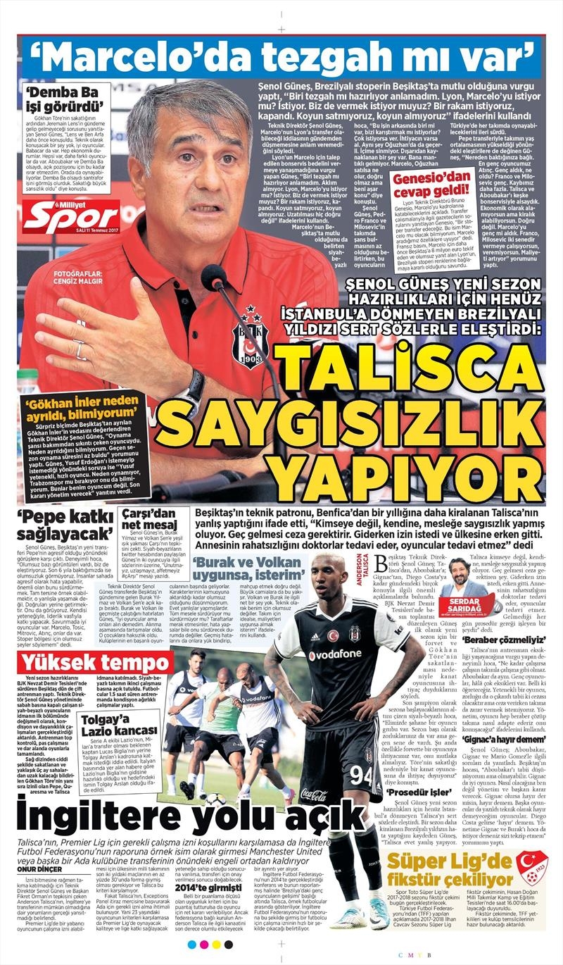 11 Temmuz 2017 | İşte gazetelerin Beşiktaş manşetleri - Görsel 8