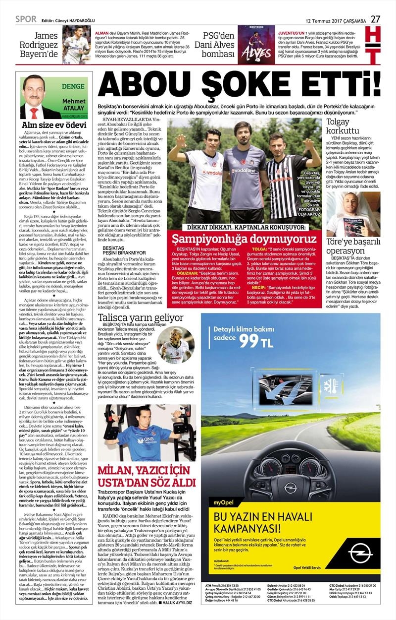 12 Temmuz 2017 | İşte gazetelerin Beşiktaş manşetleri - Görsel 2