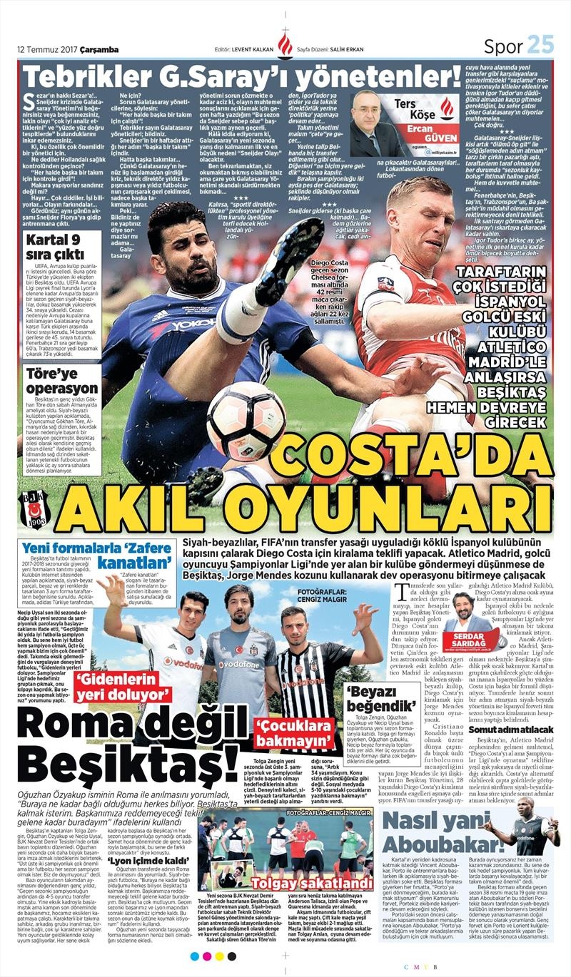 12 Temmuz 2017 | İşte gazetelerin Beşiktaş manşetleri - Görsel 5