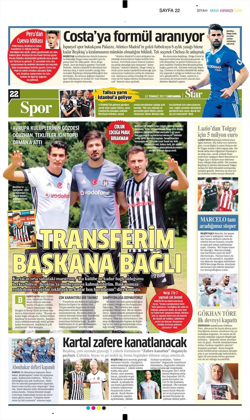 12 Temmuz 2017 | İşte gazetelerin Beşiktaş manşetleri - Görsel 8
