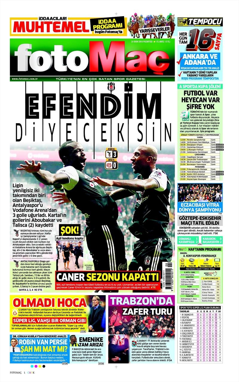 24 Ekim 2016 | Gazetelerin Beşiktaş sayfaları - Görsel 7