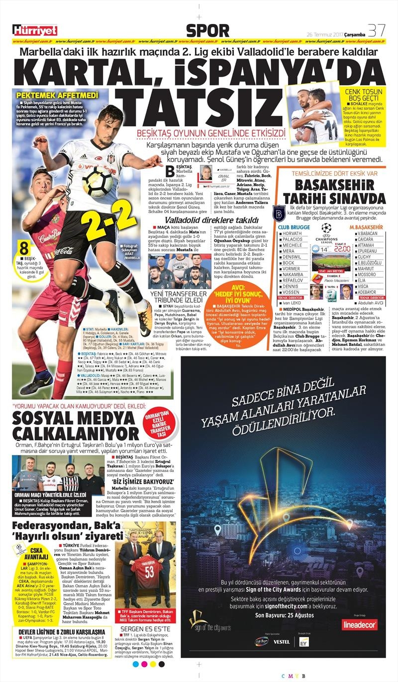 26 Temmuz 2017 | İşte gazetelerin Beşiktaş manşetleri - Görsel 3