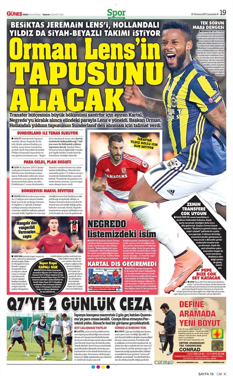 26 Temmuz 2017 | İşte gazetelerin Beşiktaş manşetleri - Görsel 4