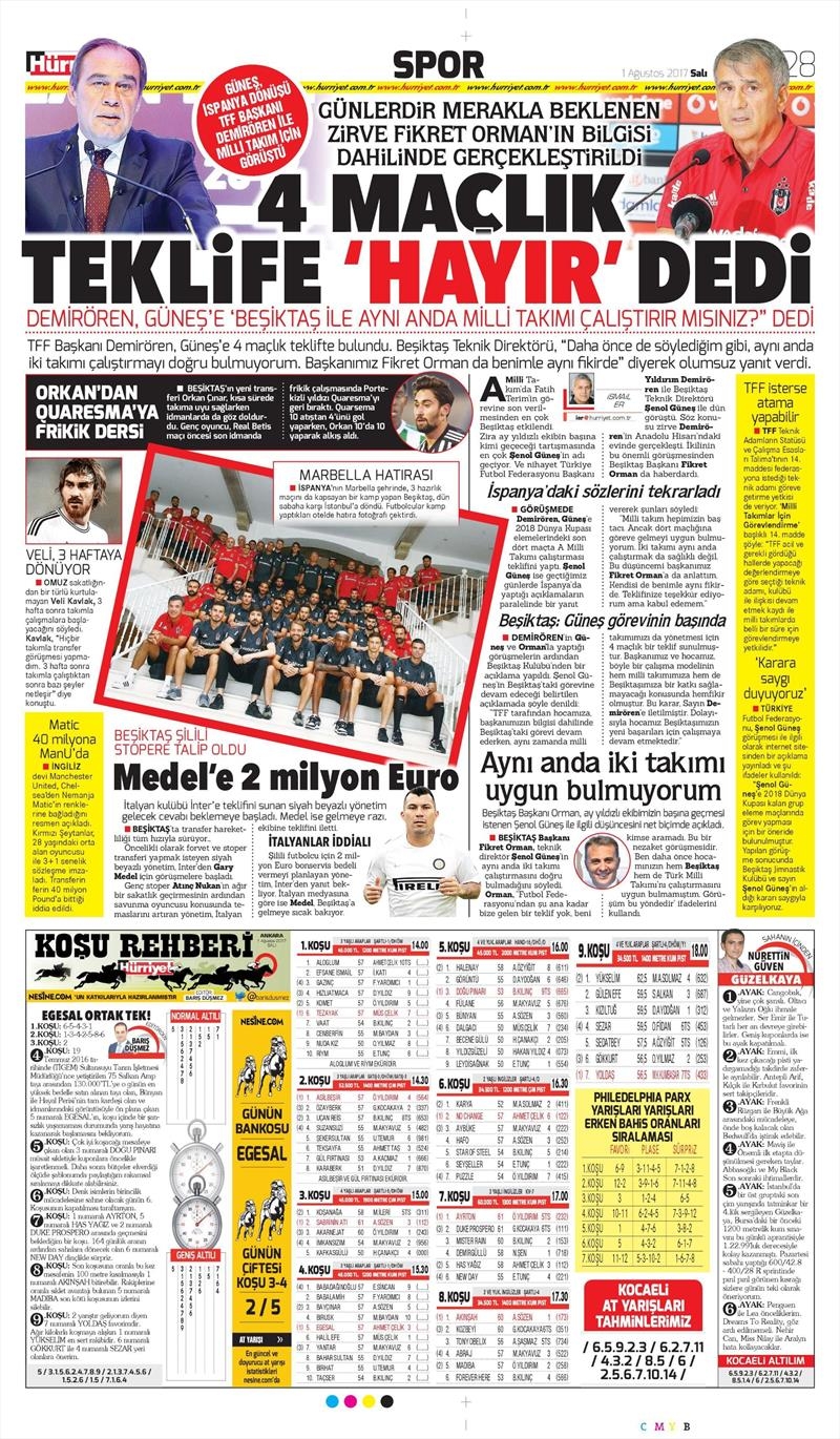 01 Ağustos 2017 | Gazetelerin Beşiktaş Manşetleri - Görsel 9