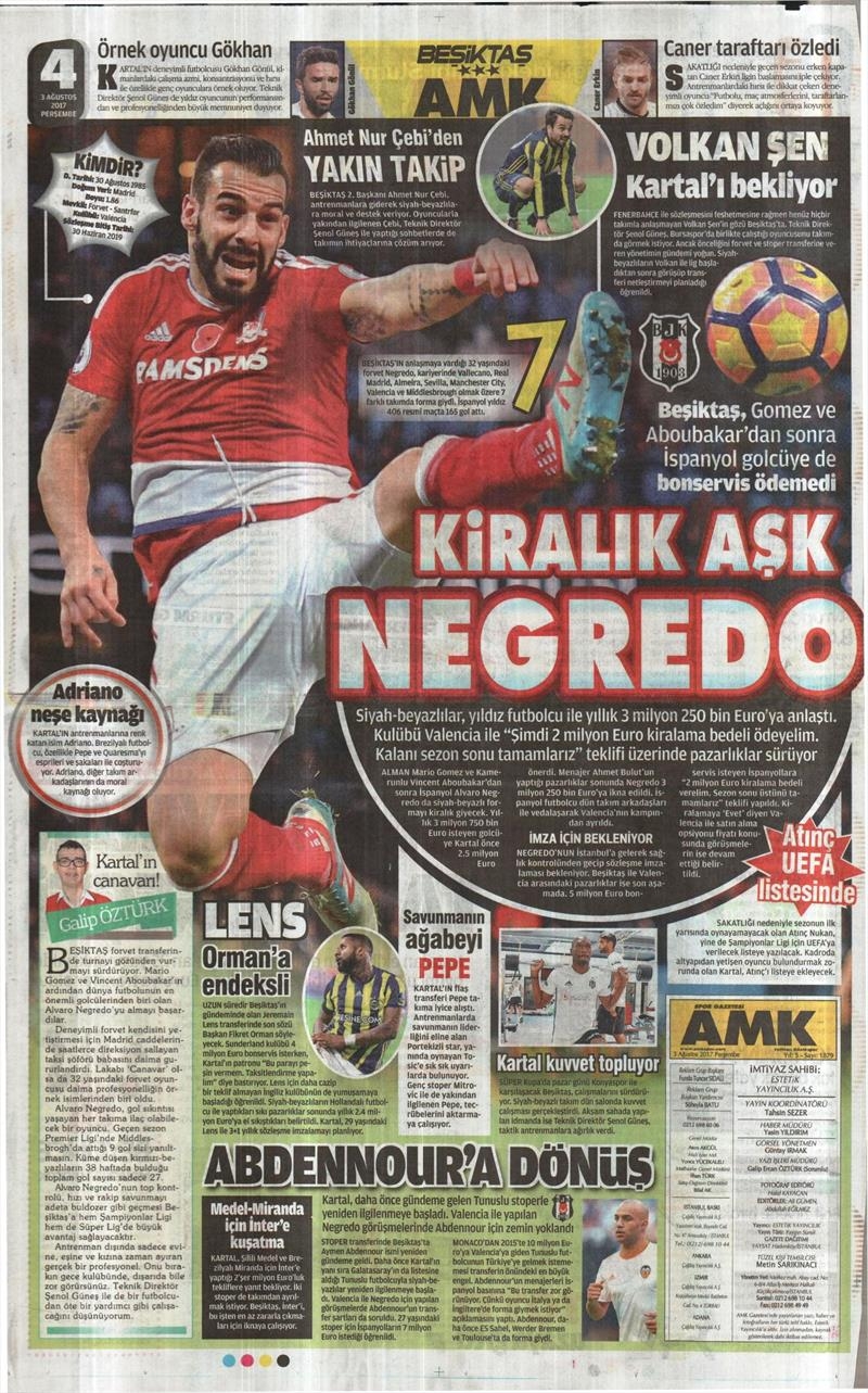 03 Ağustos 2017 | Gazetelerin Beşiktaş Manşetleri - Görsel 4