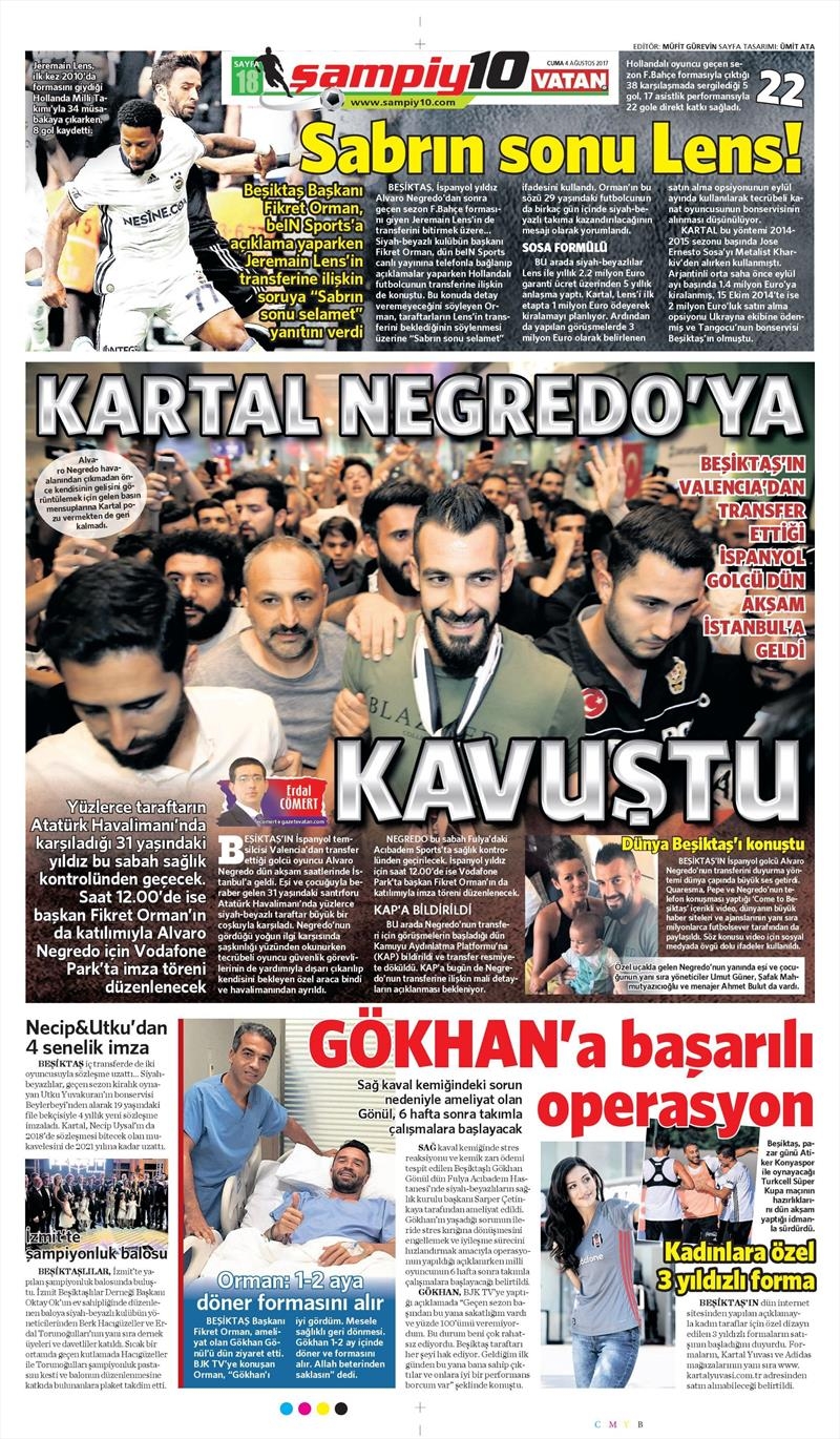 4 Ağustos 2017 | İşte gazetelerin Beşiktaş manşetleri - Görsel 12