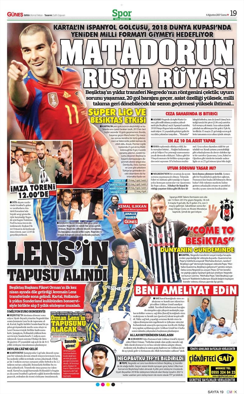 4 Ağustos 2017 | İşte gazetelerin Beşiktaş manşetleri - Görsel 3