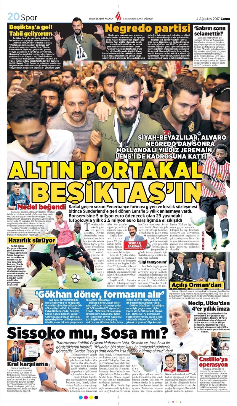 4 Ağustos 2017 | İşte gazetelerin Beşiktaş manşetleri - Görsel 4