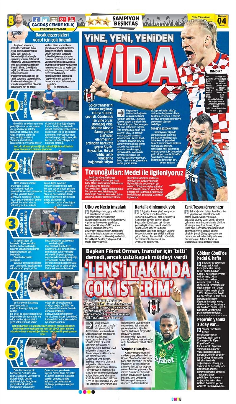 4 Ağustos 2017 | İşte gazetelerin Beşiktaş manşetleri - Görsel 6