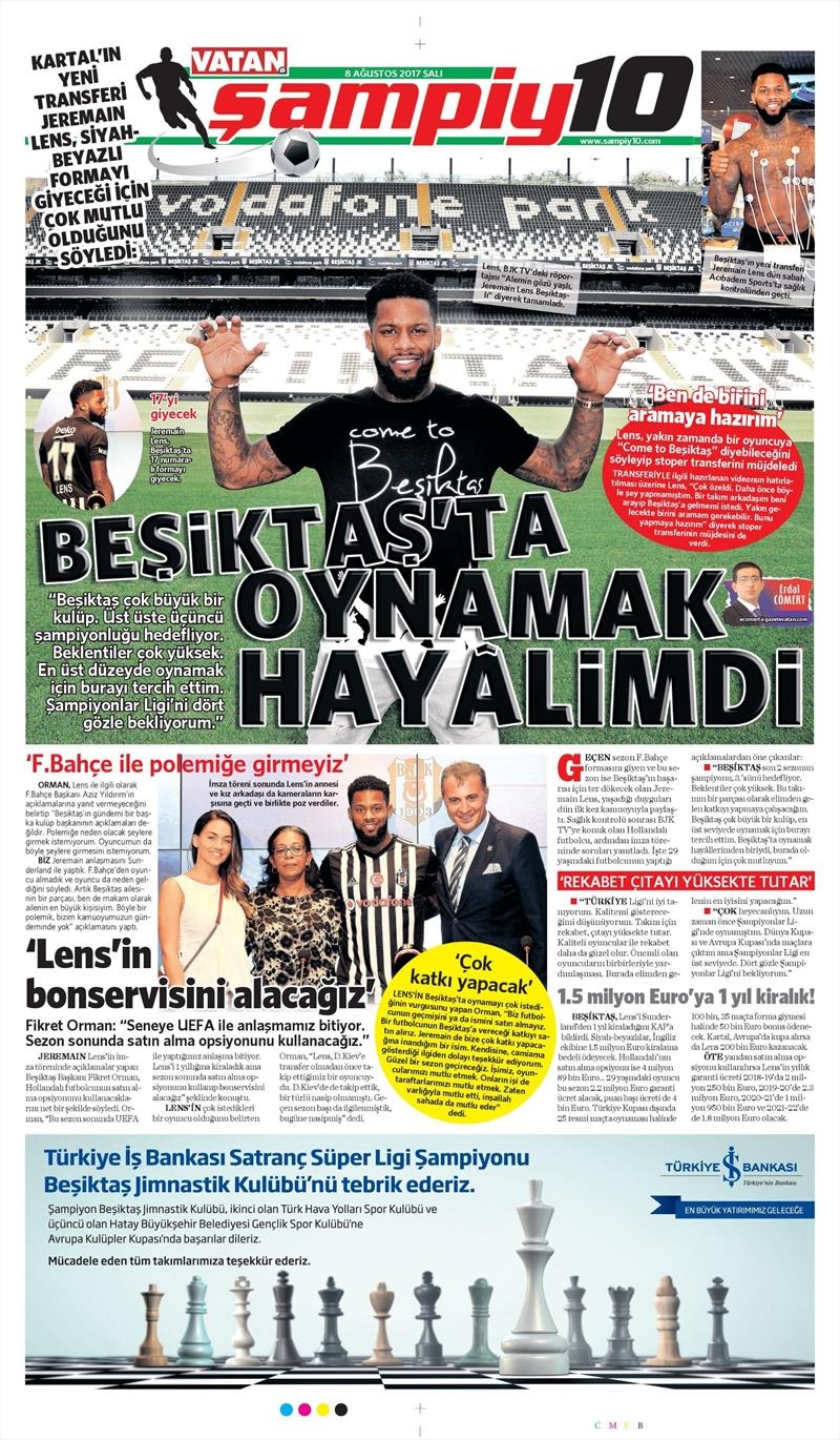 8 Ağustos 2017 | İşte gazetelerin Beşiktaş manşetleri - Görsel 13
