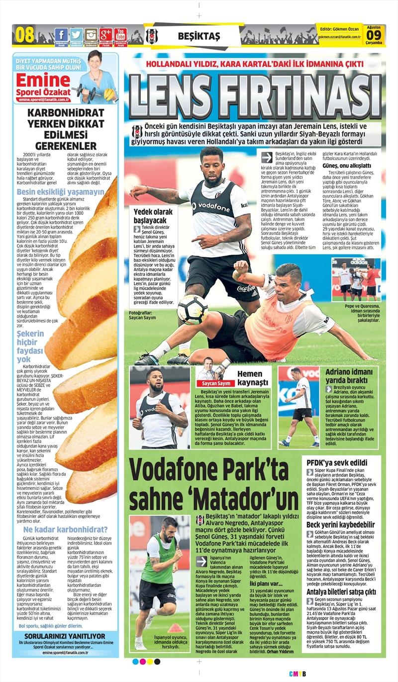 9 Ağustos 2017 | İşte gazetelerin Beşiktaş manşetleri - Görsel 7