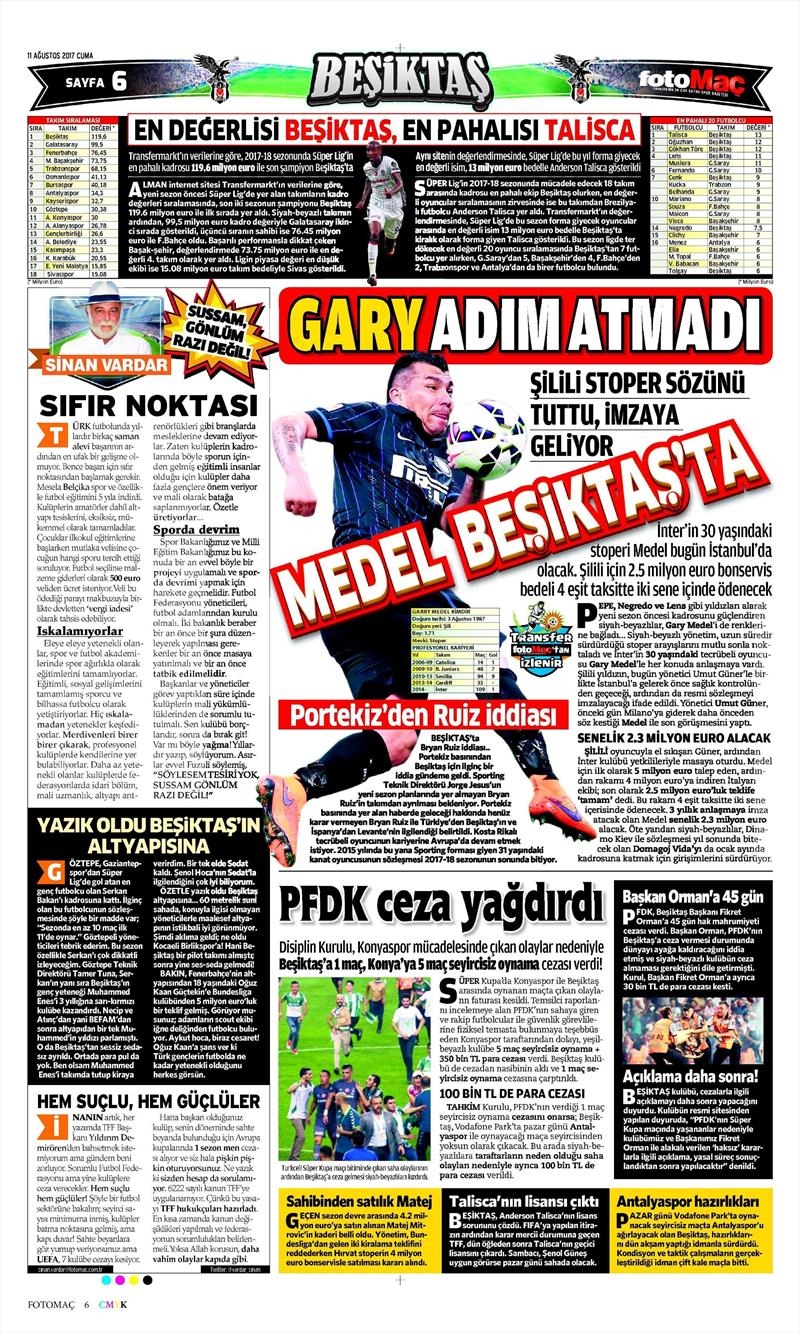 11 Ağustos 2017 | İşte gazetelerin Beşiktaş manşetleri - Görsel 5