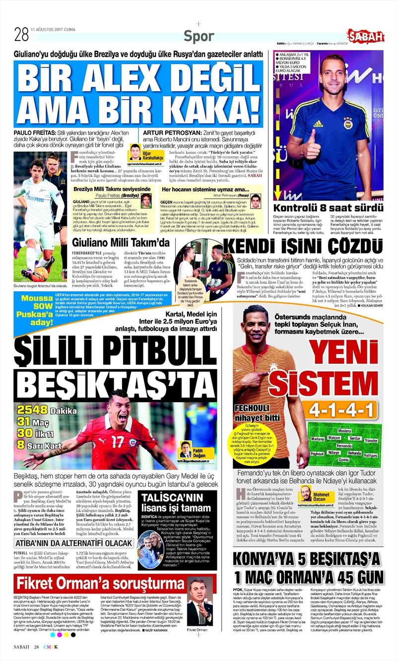 11 Ağustos 2017 | İşte gazetelerin Beşiktaş manşetleri - Görsel 6