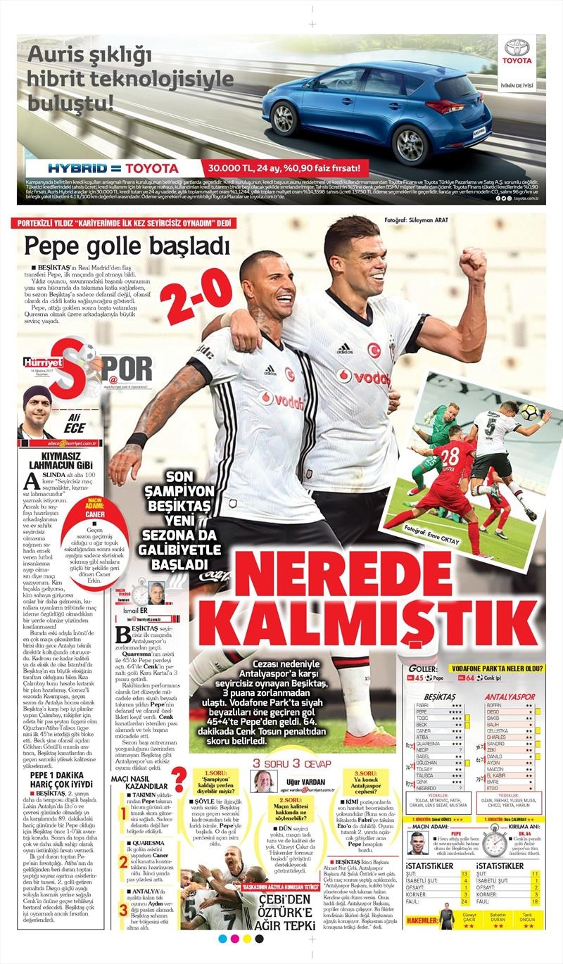 14 Ağustos 2017 | Gazetelerin Beşiktaş Manşetleri - Görsel 17