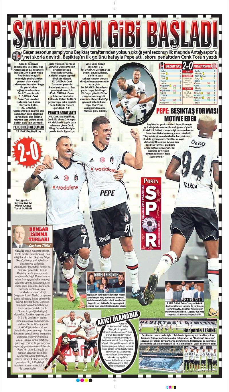 14 Ağustos 2017 | Gazetelerin Beşiktaş Manşetleri - Görsel 20