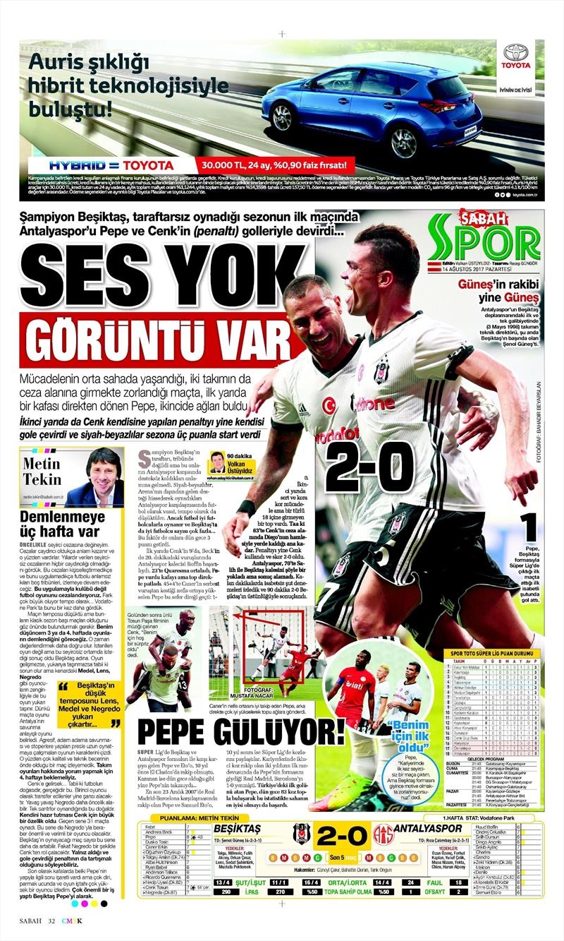 14 Ağustos 2017 | Gazetelerin Beşiktaş Manşetleri - Görsel 22