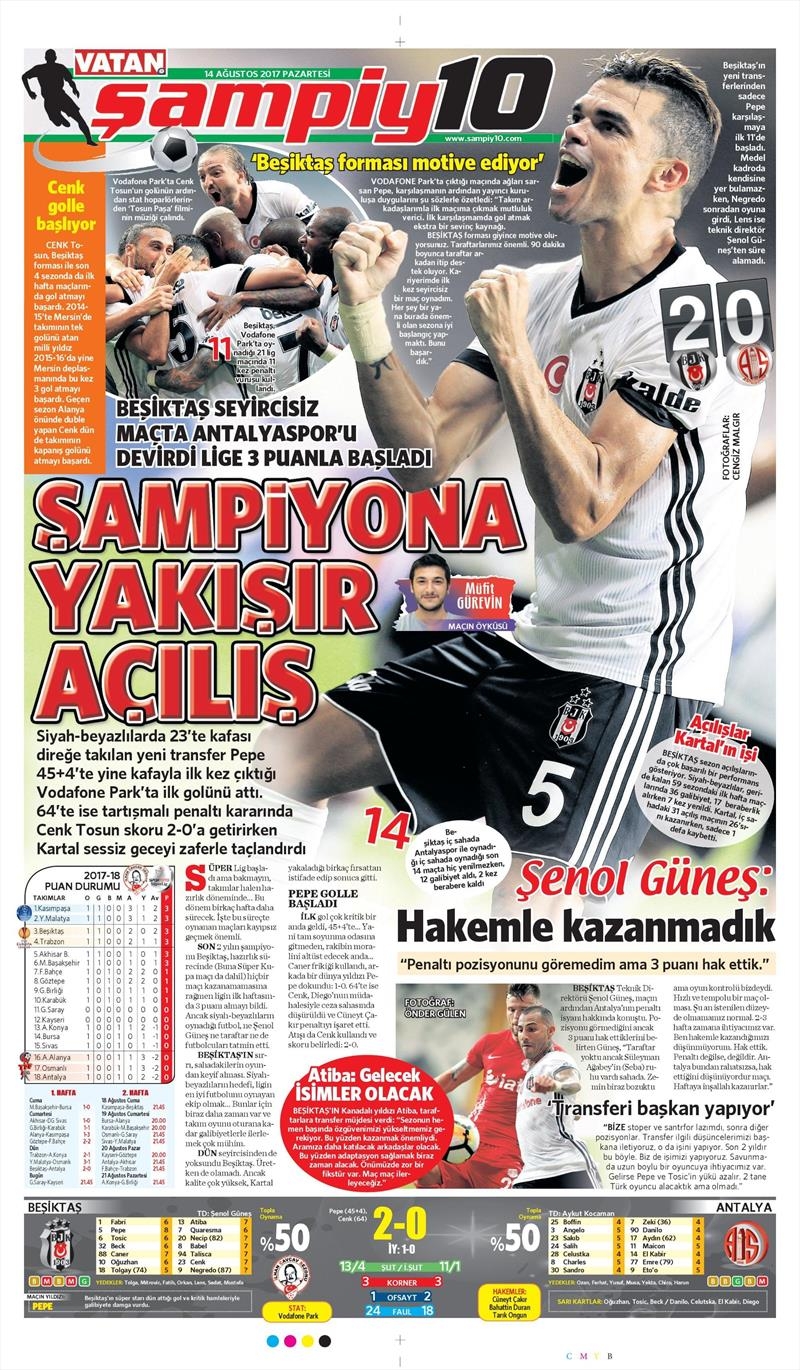 14 Ağustos 2017 | Gazetelerin Beşiktaş Manşetleri - Görsel 30