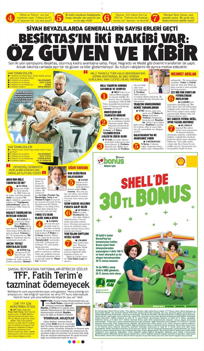 16 Ağustos 2017 | İşte gazetelerin Beşiktaş manşetleri - Görsel 7